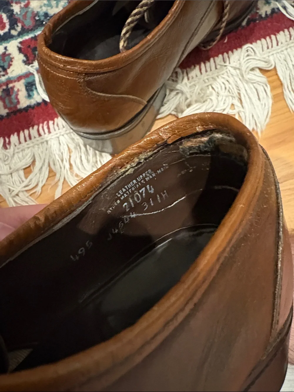 Men's Brown Leather Cap-Toe Dress Shoes